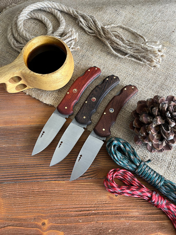 Bushcraft Kilitli Katlanır Model  ( Deri Kılıflı )